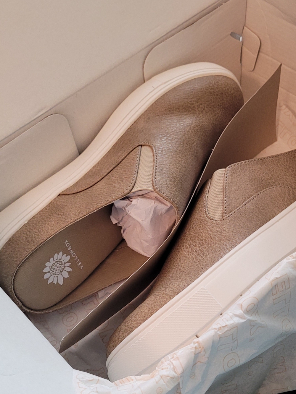 Yellow Box Taupe Slip-On Clog Sneakers with White Platform - Picture 2 of 13